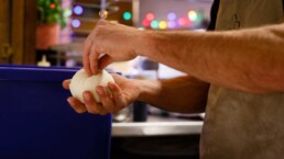 preparing dough