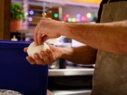 preparing dough