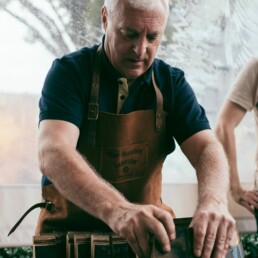 Coopering skills are demonstrated by Ger Buckley as he re-constructs a wooden barrel